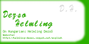 dezso helmling business card